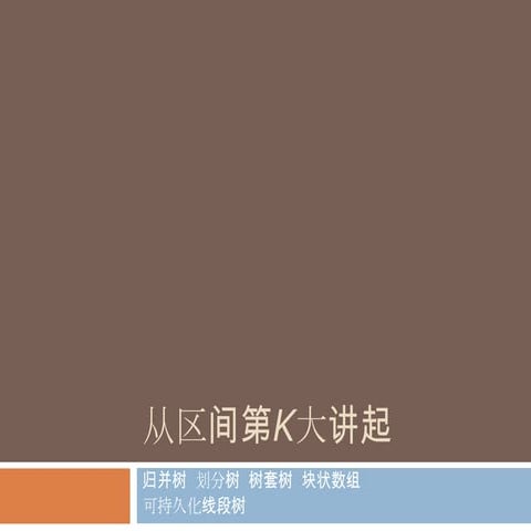 从区间第K大讲起