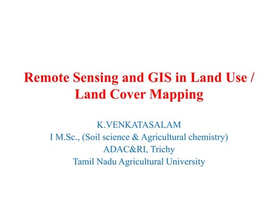 Land use and land cover classification | PDF