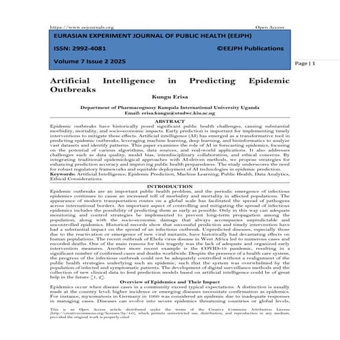 Artificial Intelligence in Predicting Epudemic Outbreaks (www.kiu.ac.ug)