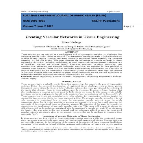 Challenges in vascular tissue engineering | PPTX