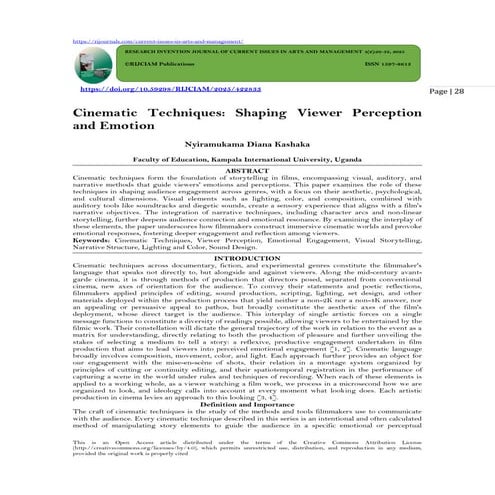 Cinematic Techniques: Shaping Viewer Perception  and Emotion (www.kiu.ac.ug)