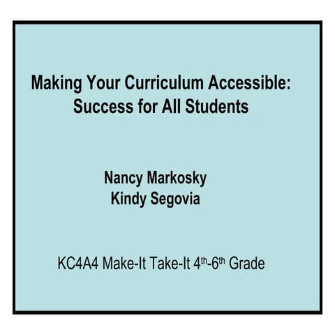 K C4 A4 4 6th Grade Udl