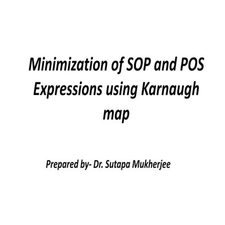 Karnaugh -Map , reduction of Boolean Expressions | PPT