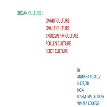 TYPES OF ORGAN CULTURE IN TISSUE CULTURE 