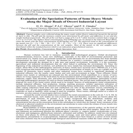 Calculation of Metal Pollution Index and Enrichment Factor in Sodic ...