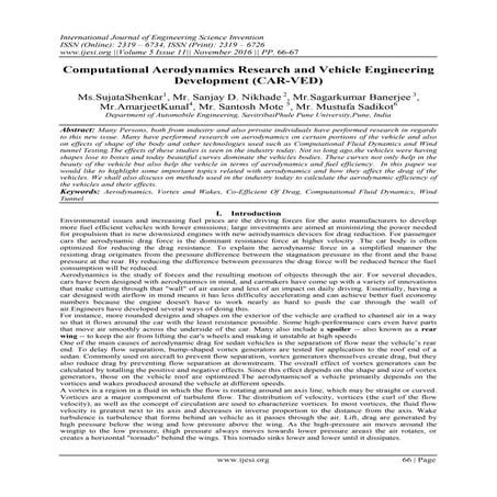 Computational Aerodynamics Research and Vehicle Engineering Development (CAR-...