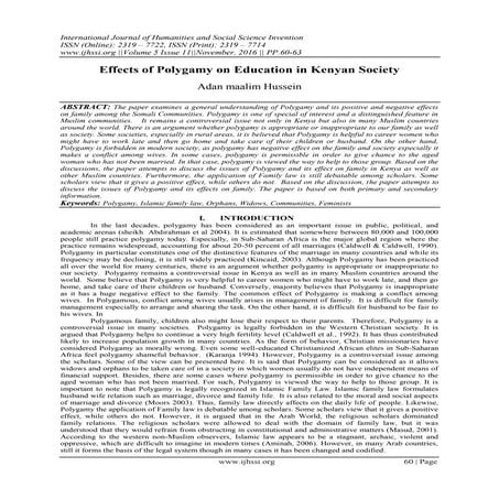 Effects of Polygamy on Education in Kenyan Society