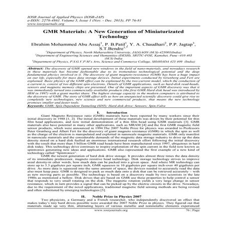 GMR Materials: A New Generation of Miniaturizated Technology