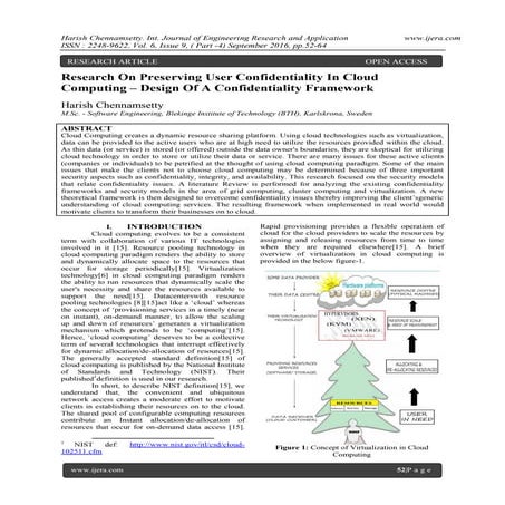 Research On Preserving User Confidentiality In Cloud Computing – Design Of A ...