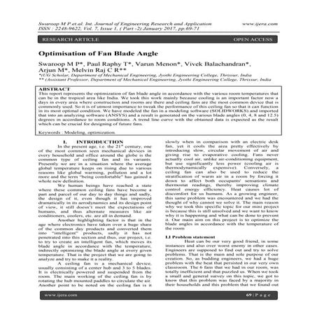 Optimisation of Fan Blade Angle | PDF