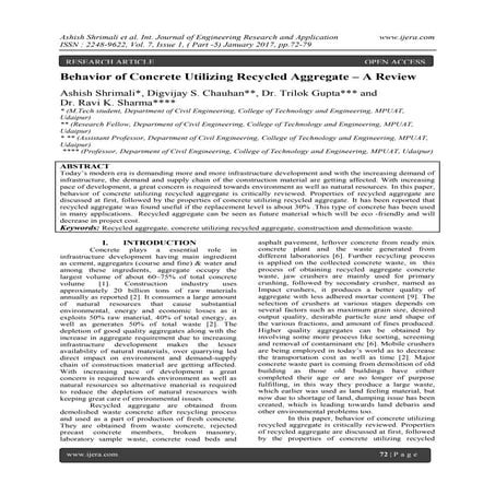 Recycled Concrete Aggregate in Construction Part III | PPTX