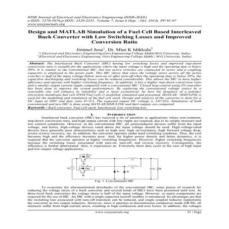 Design and MATLAB Simulation of a Fuel Cell Based Interleaved Buck Converter ...