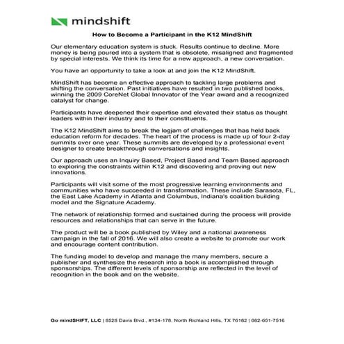 K12 is Dying for Transformation - here is how you can get involved...