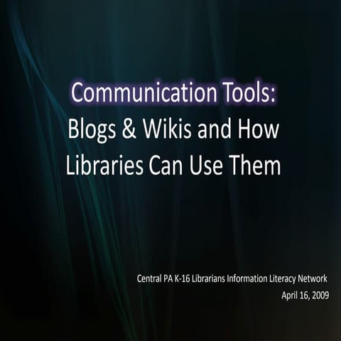 Central PA K-16 Librarians Workshop 041609