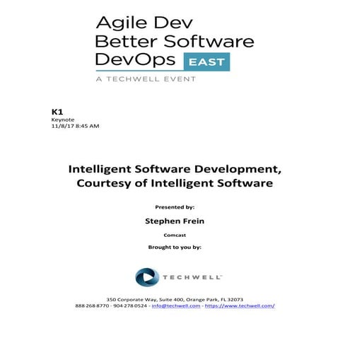 Intelligent Software Development, Courtesy of Intelligent Software