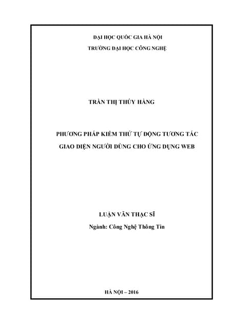 Luận văn: Kiểm thử tự động tương tác giao diện người dùng, 9đ
