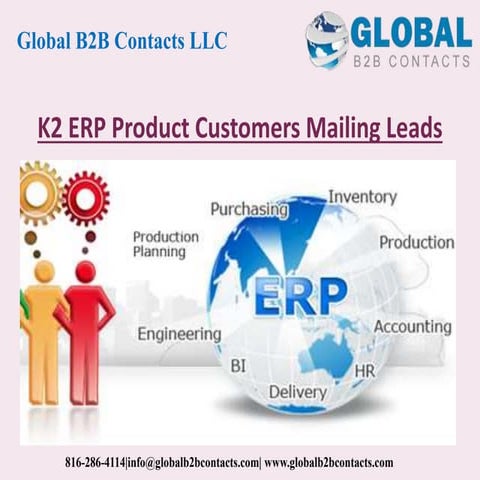 K2 ERP product customers mailing leads