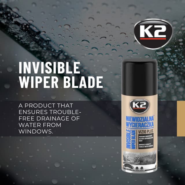 K2 VIZIO INVISIBLE WIPER 200 ML Significant visibility improvement
