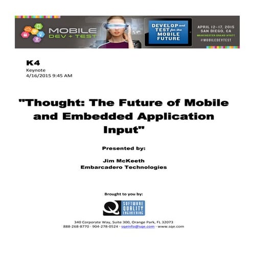 Thought: The Future of Mobile and Embedded Application Input