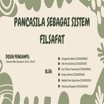 PPT MENGENAI PANCASILA SEBAGAI SISTEM FILSAFAT