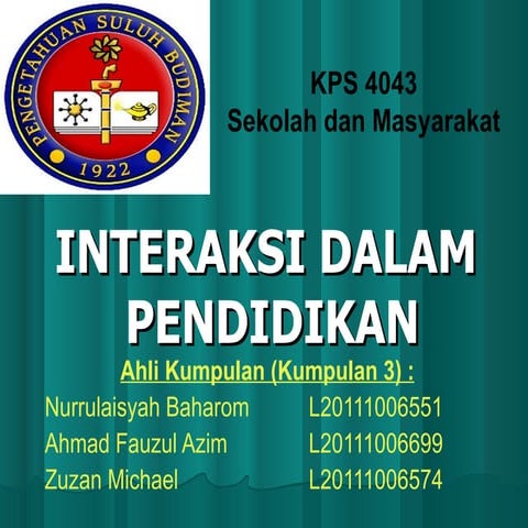 Interaksi dalam pendidikan