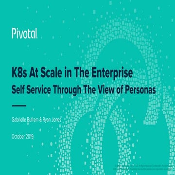 K8s at Scale in the Enterprise: Self-Service Through the View of Personas