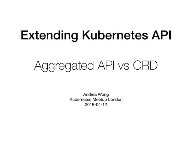 K8s meetup ldn-20180412