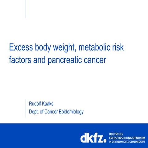The Diabetes - Cancer Connection | PPTX