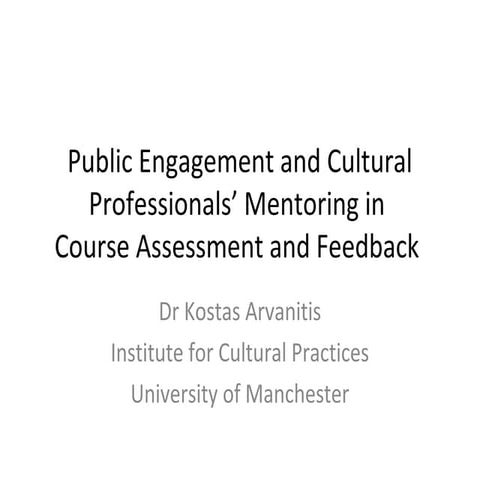 Public Engagement and Cultural Professionals' Mentoring in Course Assessment and Feedback