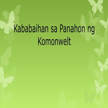 Kababaihan sa panahon ng komonwelt