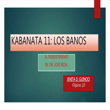 Kabanata 11, los banos (el filibusterismo)