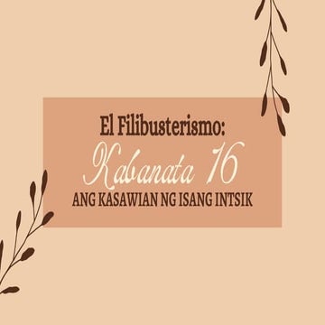 KABANATA 16 (EL FILIBUSTERISMO)