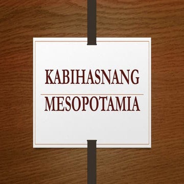 Kabihasnang mesopotamia