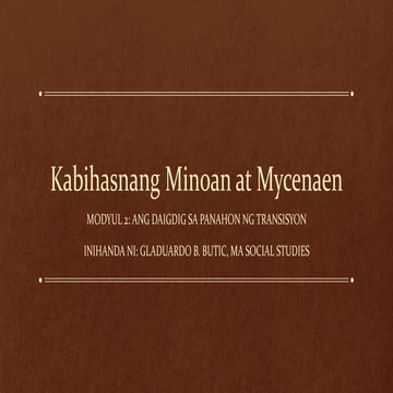 Kabihasnang Minoan at Mycenaean