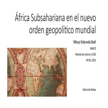 África Subsahariana en el nuevo orden geopolítico mundial (Kabunda ...
