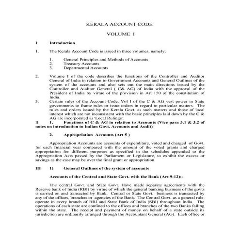 Kerala account code - Note uploaded by T james Joseph Adhikarathil | DOC