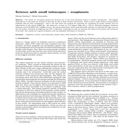 Science with small telescopes - exoplanets