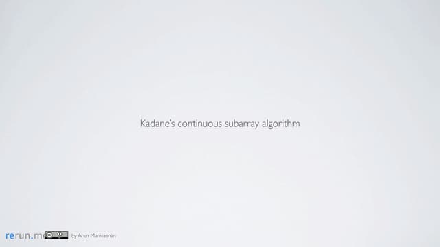 Kadane's continuous subarray algorithm