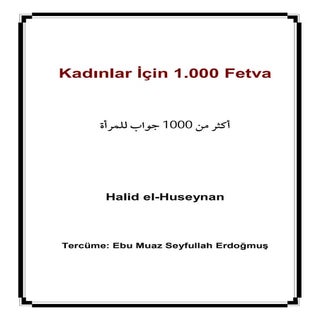 Kadinlar Icin Fetvalar