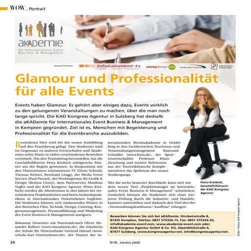 KAD Kongressagentur "Glamour und Professionalität für alle Events"