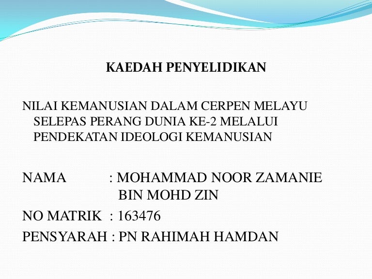 Kaedah Penyelidikan Contoh Proposal