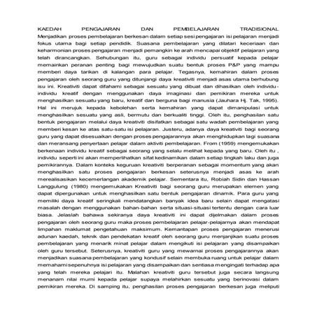 Kaedah pengajaran dan pembelajaran tradisional