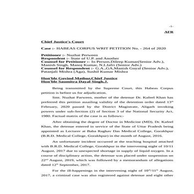 Javed siddique v spt. district jail | PDF
