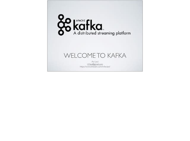 Kafka zero to hero
