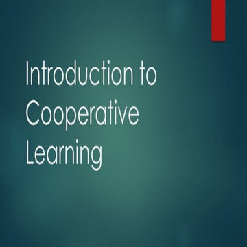 Kagan Cooperative Learning Introduction.