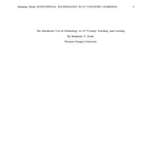 The intentional use of technology in 21st century teaching and learning