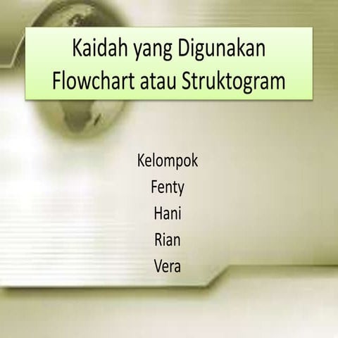 Kaidah yang digunakan flowchart atau struktogram