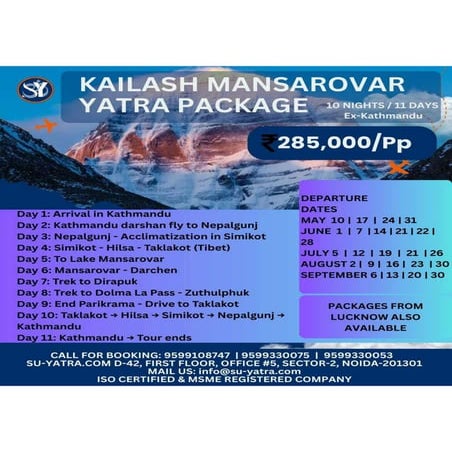 Kailash Mansarovar Yatra Package from Kathmandu