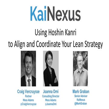 Using Hoshin Kanri to Align and Coordinate Your Lean Strategy