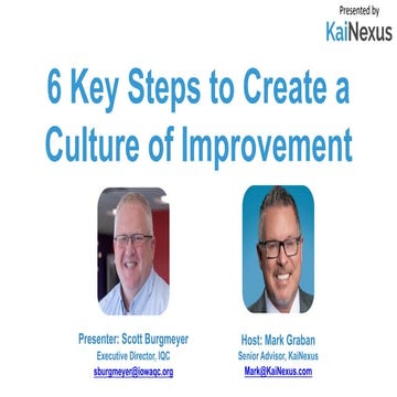 6 Key Steps to Create a Culture of Improvement